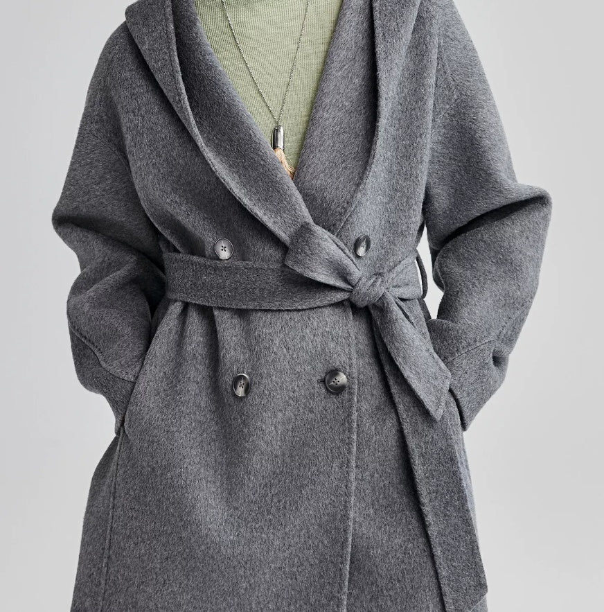 Women's jacket with hood and waist belt - J&B; - 3 - Elvaroza.com