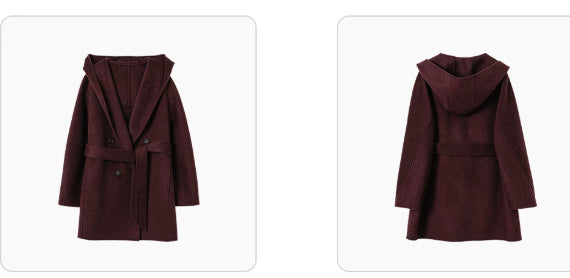 Women's jacket with hood and waist belt - J&B; - 4 - Elvaroza.com
