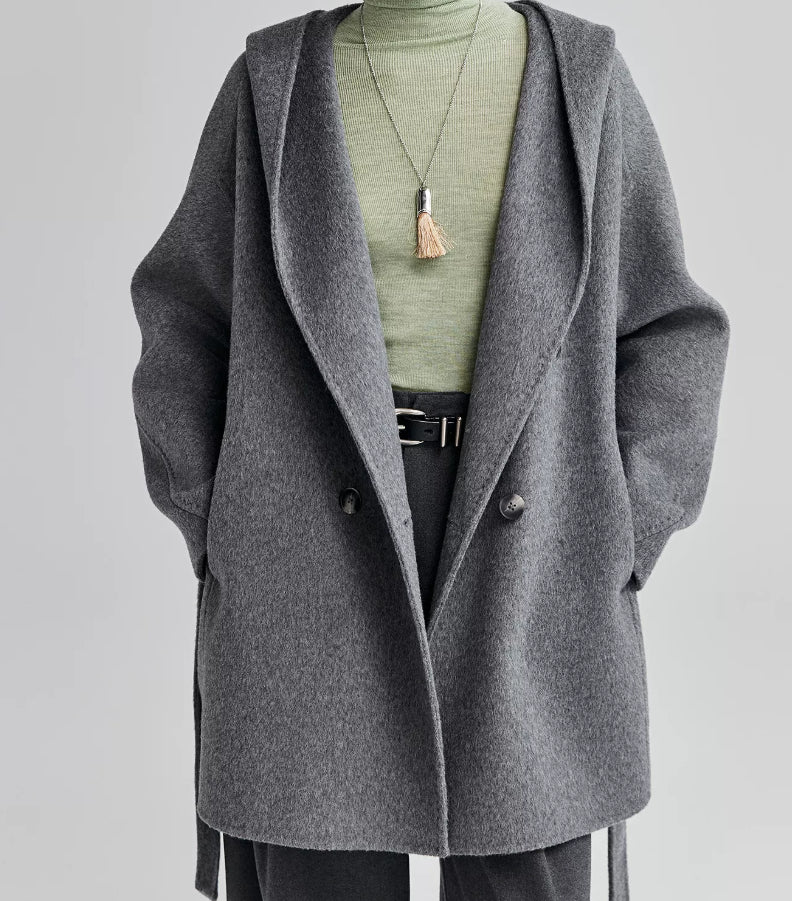 Women's jacket with hood and waist belt - J&B; - 7 - Elvaroza.com