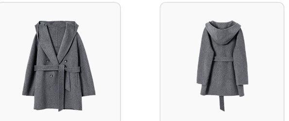 Women's jacket with hood and waist belt - J&B; - 8 - Elvaroza.com