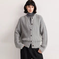 Women's Chunky-Knit Cardigan with Button Placket - J&B; - 5 - Elvaroza.com