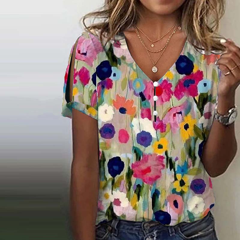 Elvira – Colorful Floral Summer Blouse - Image 2