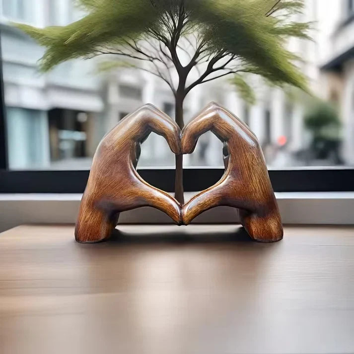 Heart-Shaped Hand Sculpture – Elegant Home Decor Piece - Image 1