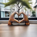 Heart-Shaped Hand Sculpture – Elegant Home Decor Piece - Image 1