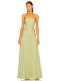 Harper – Women Strapless Pleated Maxi Dress - Image 1