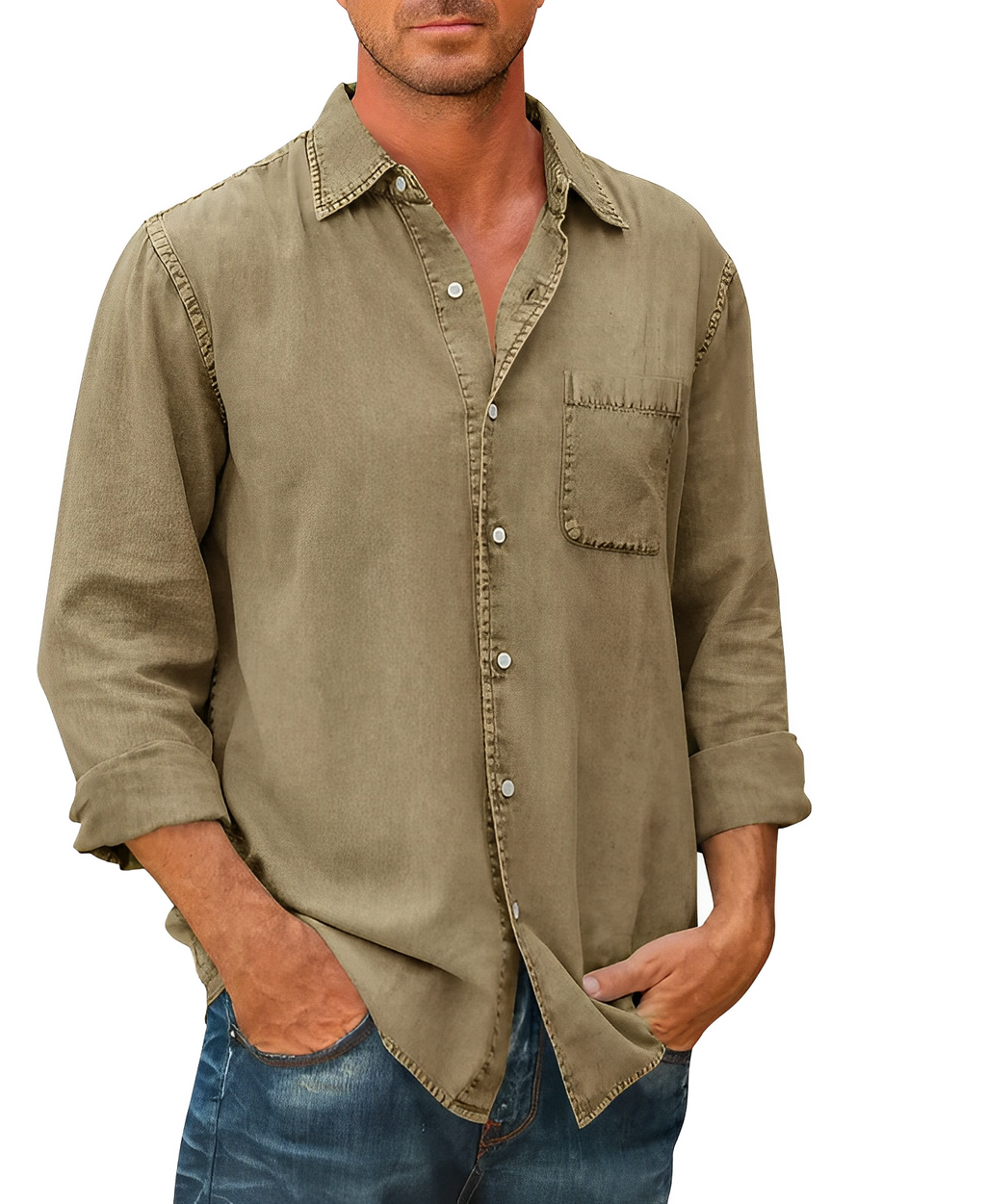 Nils – Long sleeves Button-Up Shirt - Image 1