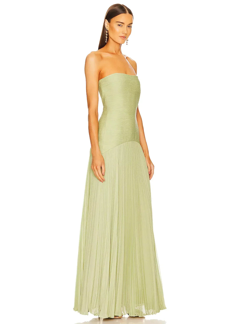 Harper – Women Strapless Pleated Maxi Dress - Image 2
