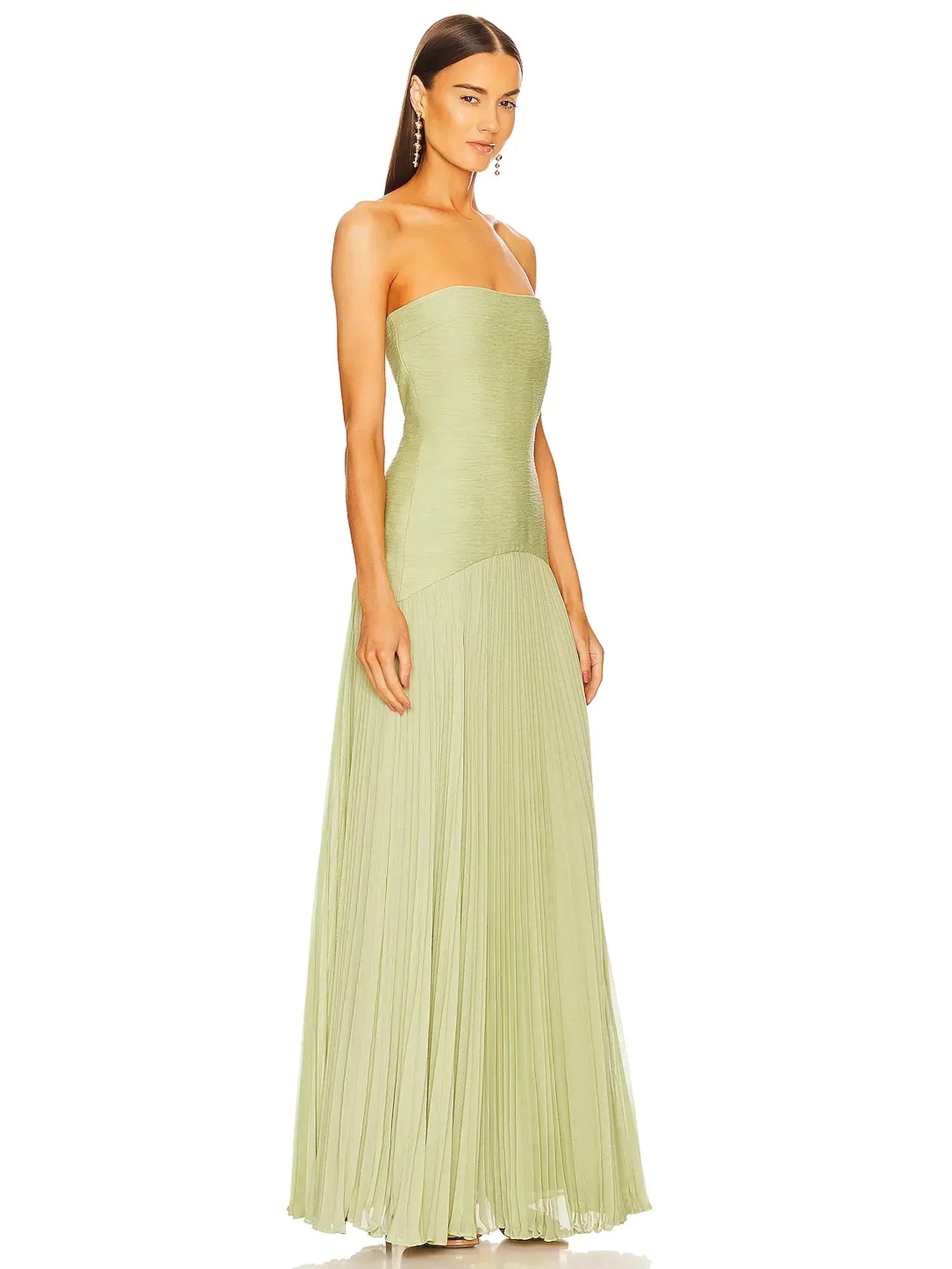 Harper – Women Strapless Pleated Maxi Dress - Image 2
