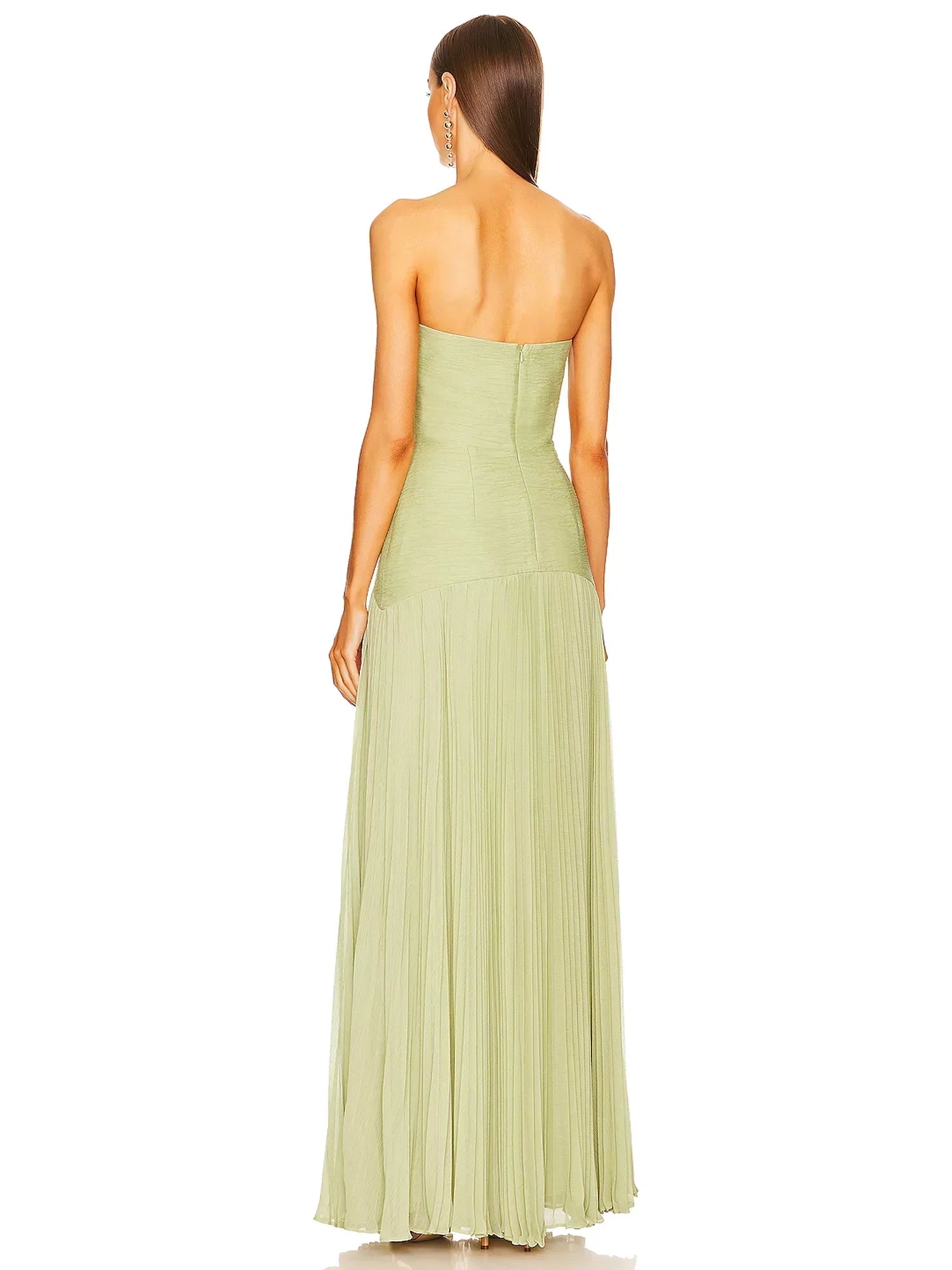 Harper – Women Strapless Pleated Maxi Dress - Image 3