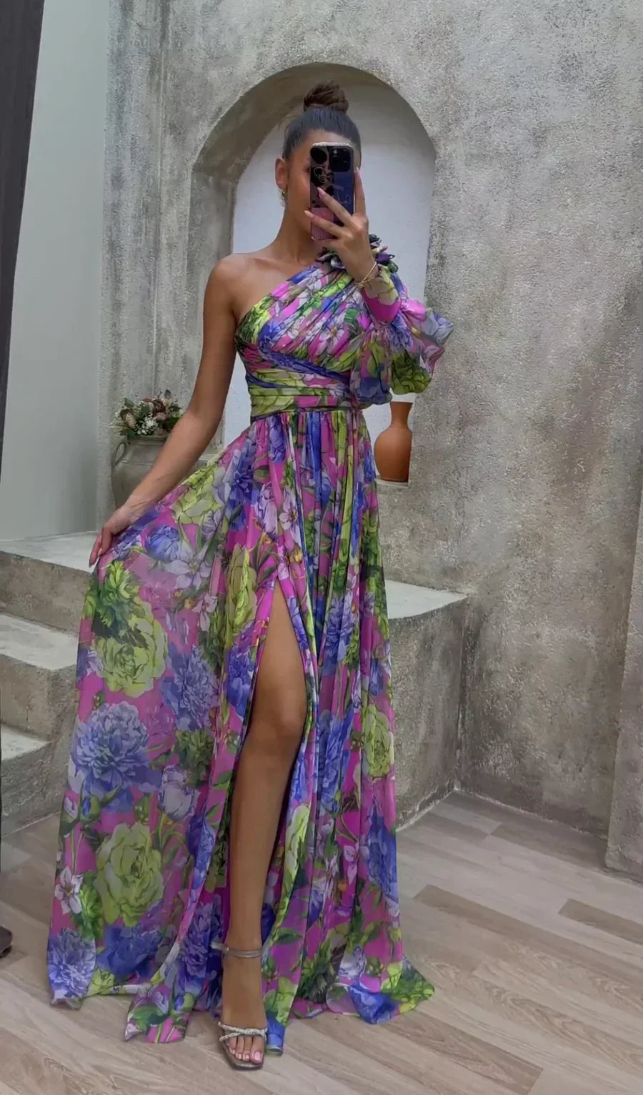 Victoria – Women One-Shoulder Maxi Dress - Image 1