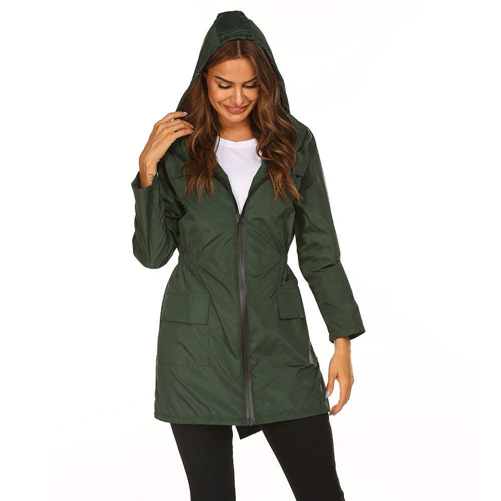 Women's Rain Jacket with Hood and Side Pockets - J&B; - 4 - Elvaroza.com