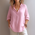 Emilia – Women’s Relaxed Fit Linen Blouse - Image 1