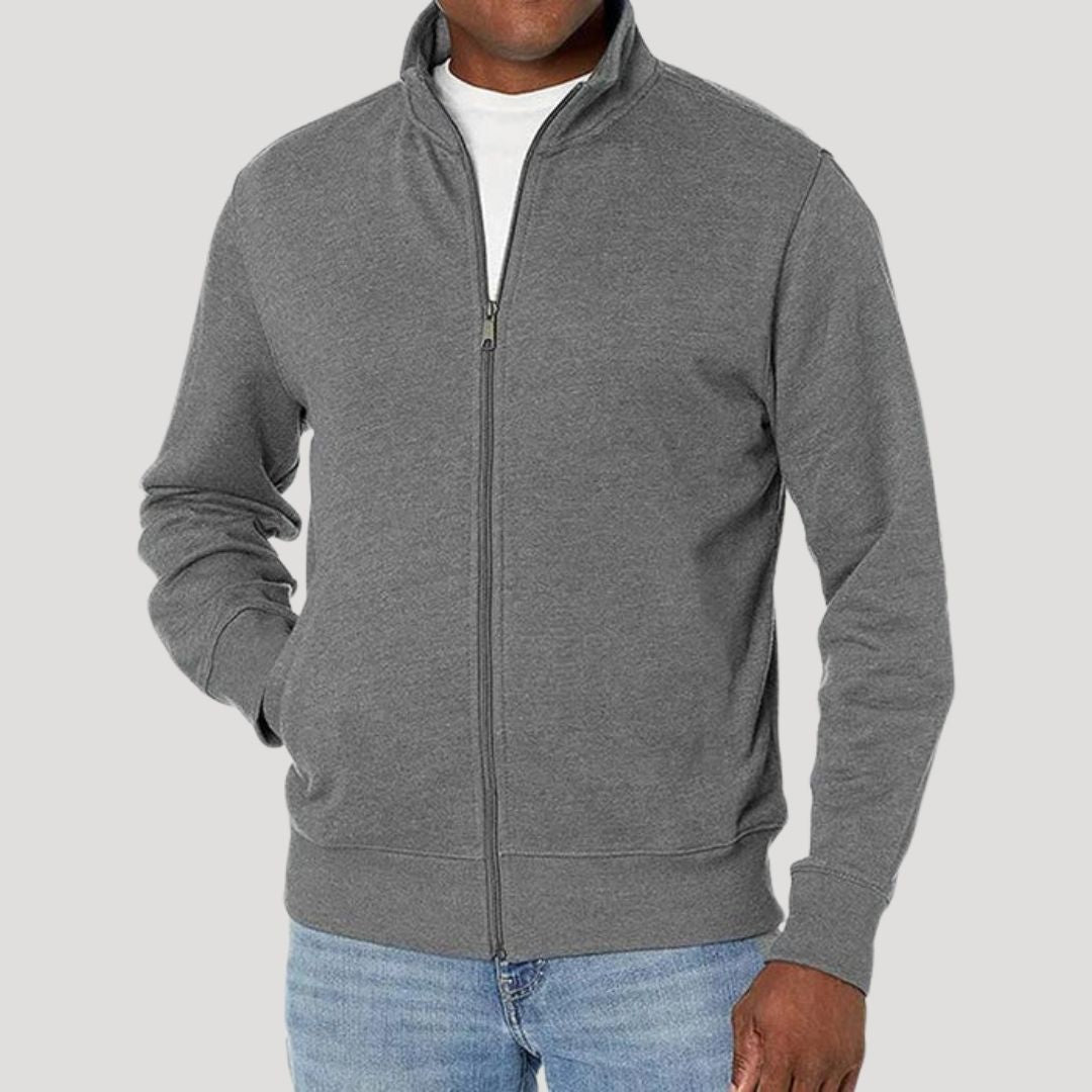 Men's Casual Jacket with Zipper and Stand-Up Collar - J&B; - 1 - Elvaroza.com