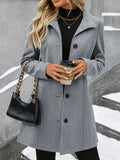 Elegant women's coat with a notch collar and a single-breasted button placket - J&B; - 2 - Elvaroza.com