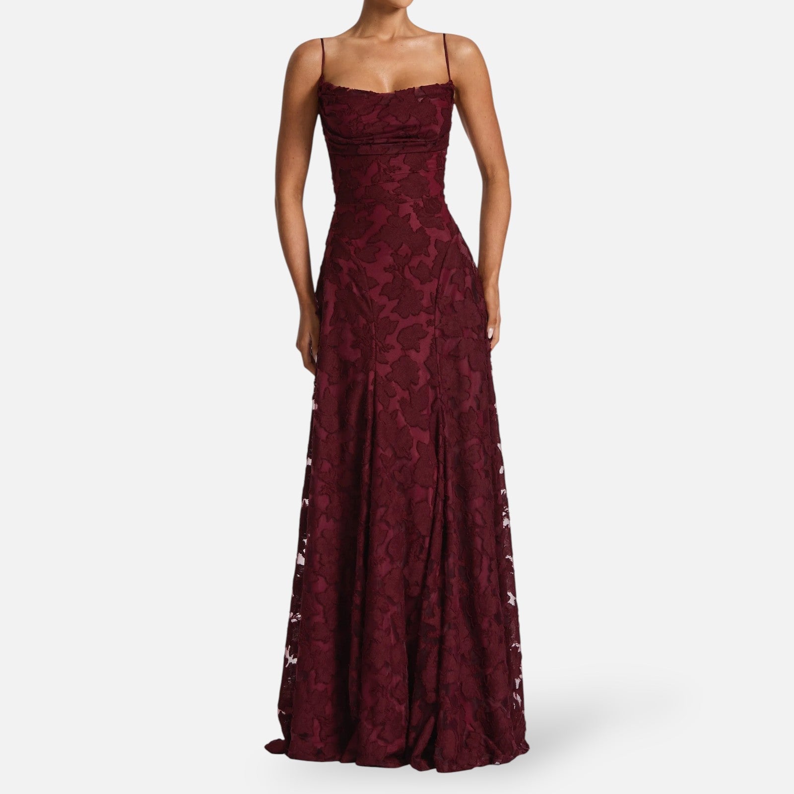Maxi Dress Women's Floral Lace with Spaghetti Straps - Image 3