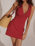 Sophie – Women V-Neck Mini Dress - Image 1