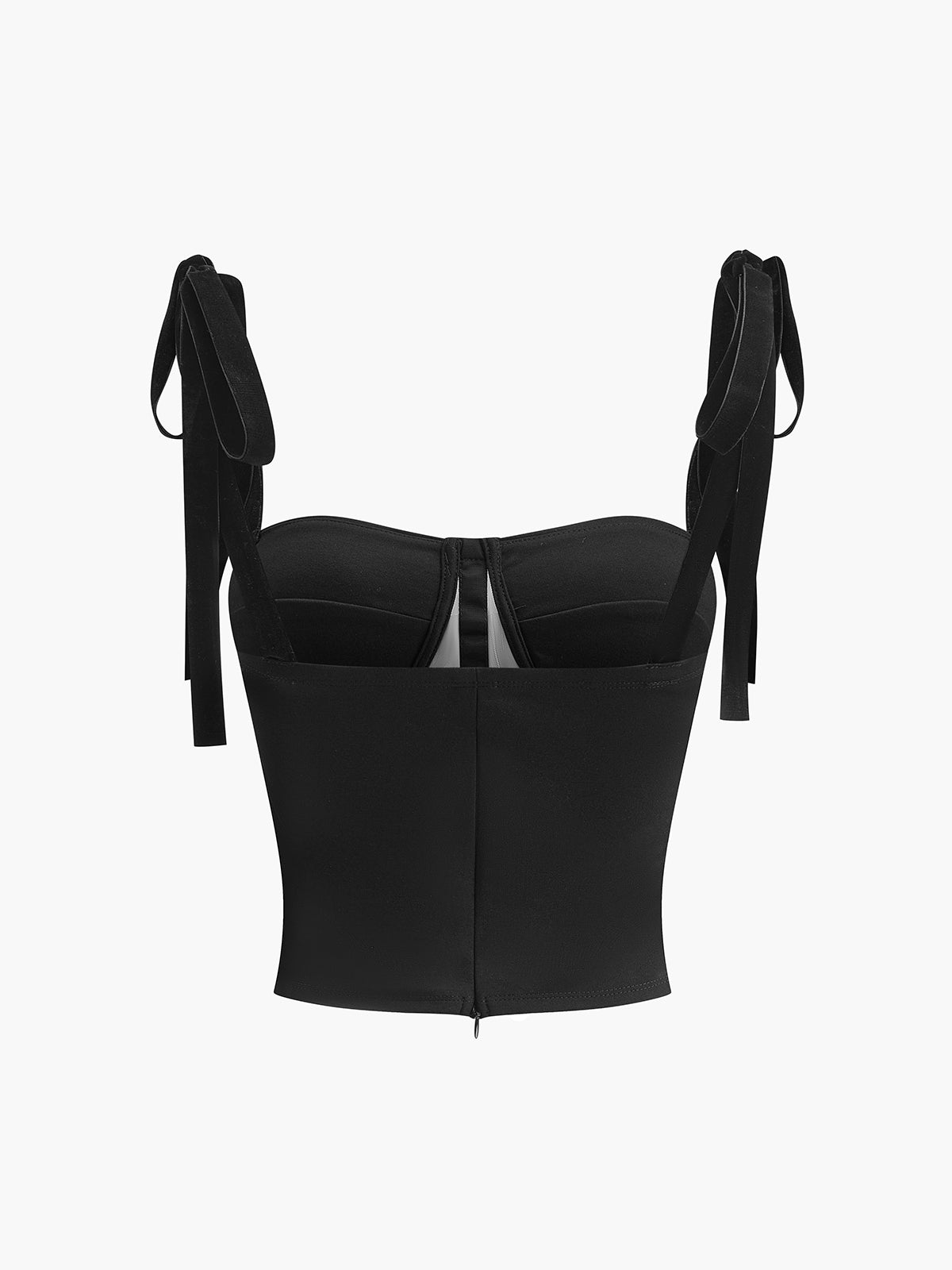 Clara – Semi-Sheer Tied Mesh Cami Blouse - Image 4