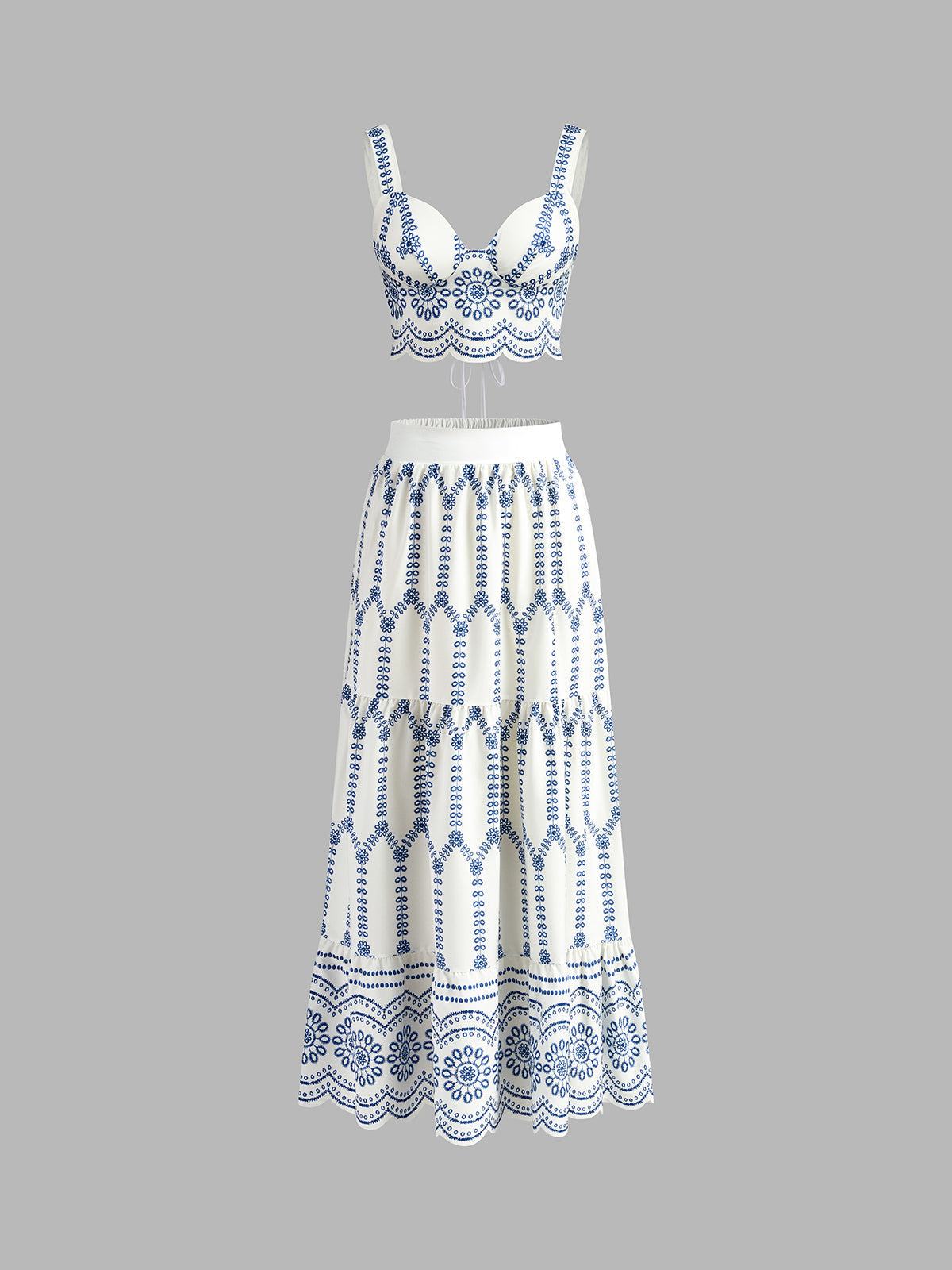 Mara – Printed Sleeveless Tie Back Skirt Set - Image 1