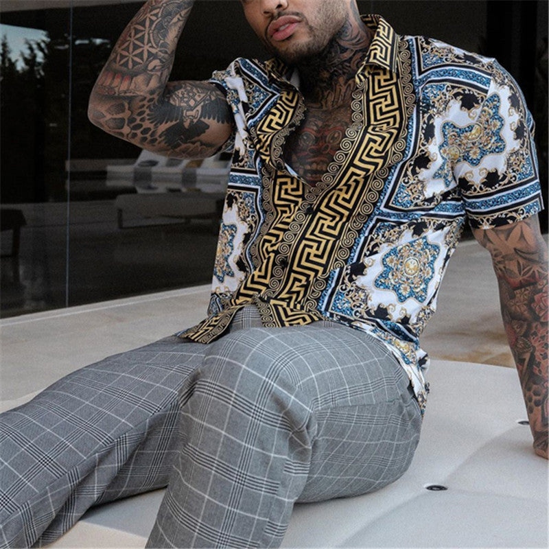 Karl – Stylish Printed Short Sleeve Shirt - Image 2