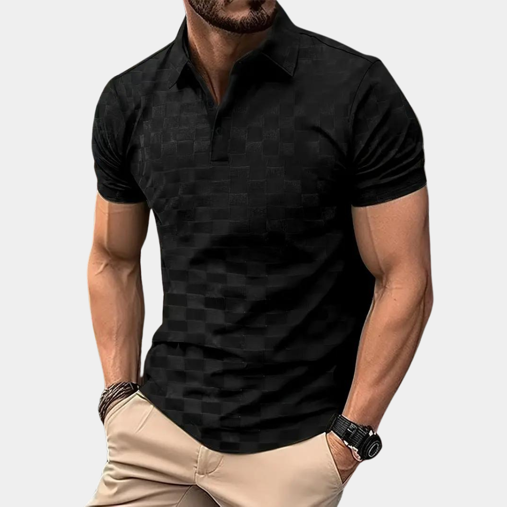 Armin – Short-Sleeved Checkered Polo Shirt - Image 3