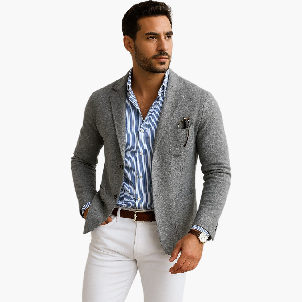 Men's tailored-fit blazer with a single-button closure - J&B; - 8 - Elvaroza.com