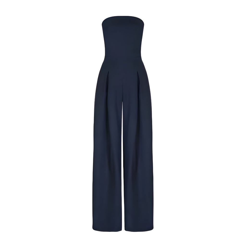 Women's Strapless Jumpsuit with Wide Legs and Pockets - J&B; - 8 - Elvaroza.com