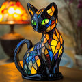 Stained Glass Cat Lamp – Illuminate Your Space with Style - Image 1