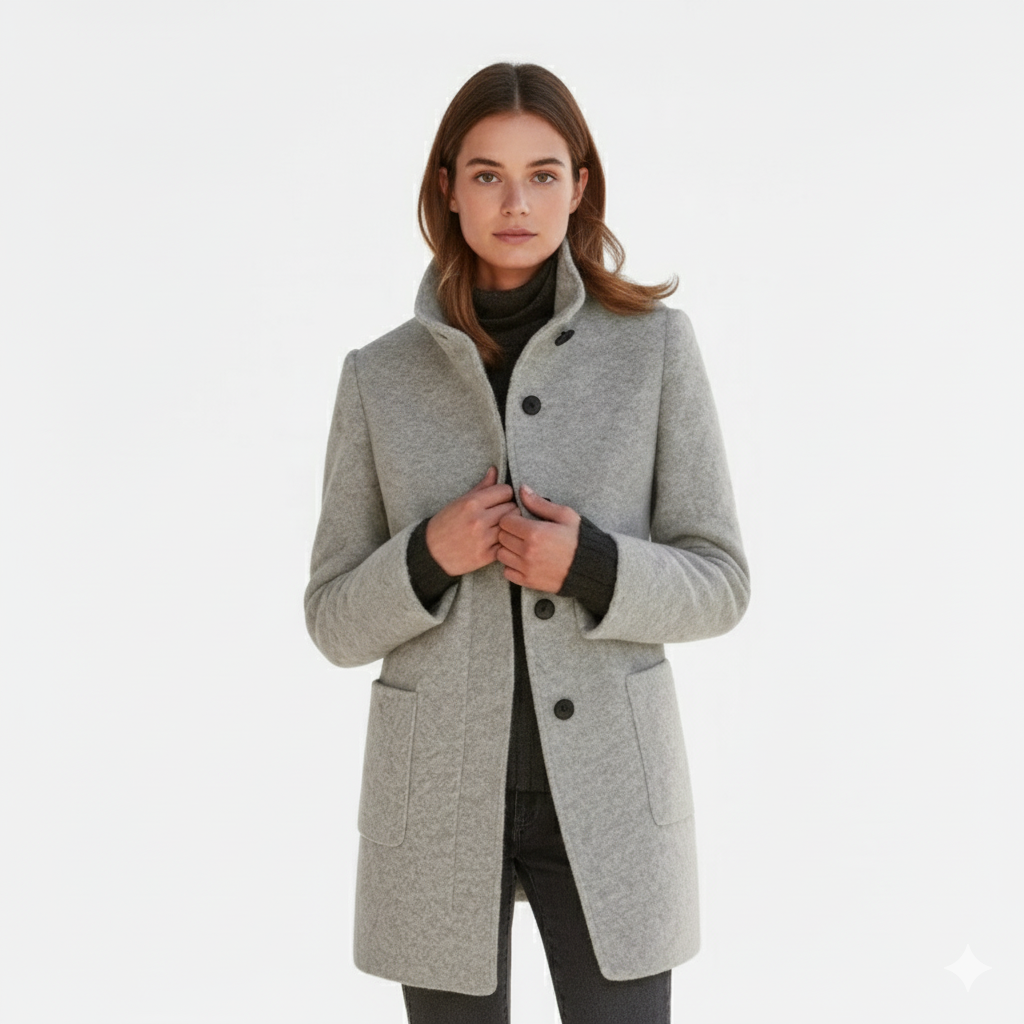 Ruby – Classic Wool-Blend Autumn Coat for Women