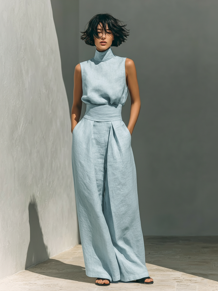 Lieselotte – Sleeveless Blouse and Wide-Leg Jumpsuit - Image 4
