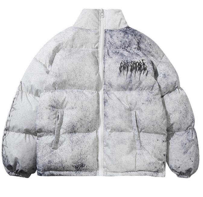 Men's Oversized Down Jacket with Eye-Catching Print - J&B; - 4 - Elvaroza.com