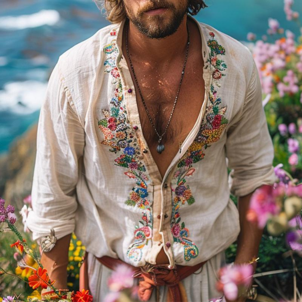 Luca – Embroidered Long Sleeves Shirt - Image 1