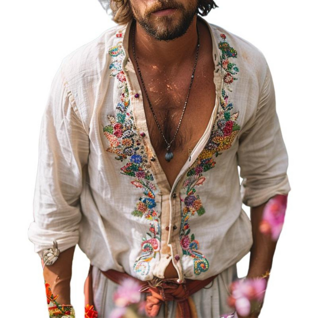 Luca – Embroidered Long Sleeves Shirt - Image 3