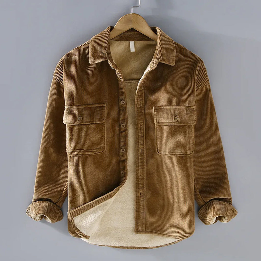 Men's Corduroy Jacket with Button Front and Two Pockets - J&B; - 1 - Elvaroza.com