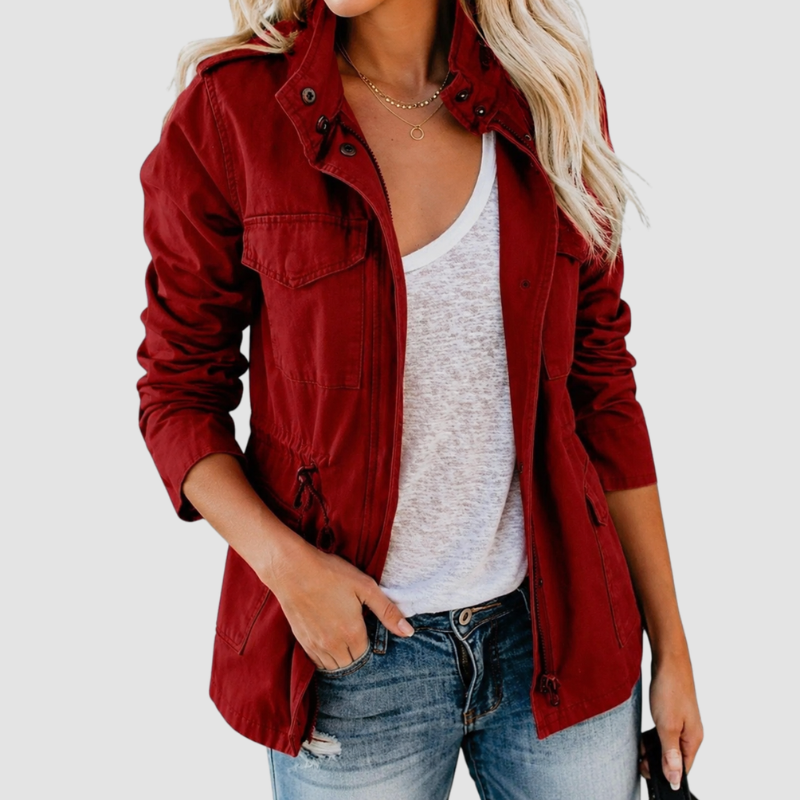 Utility Jacket Women's with Zip Closure and Adjustable Waist - Image 6