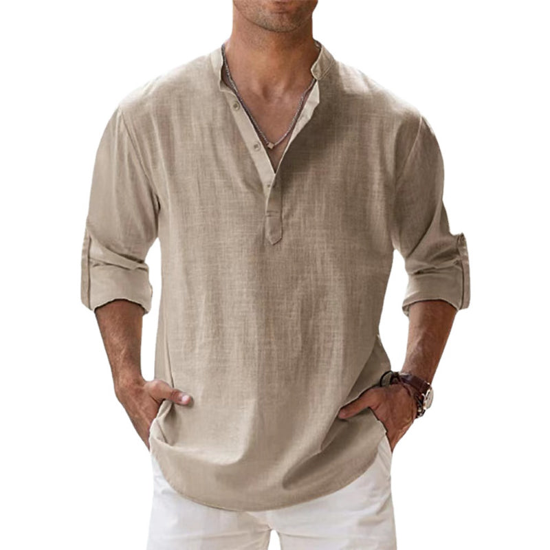 Robert –  Button-Down Henley Shirt - Image 1