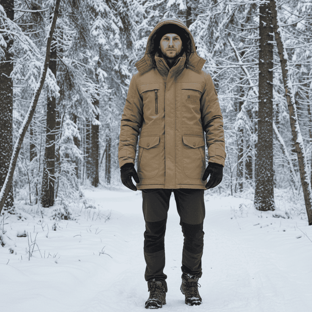 Men's Padded Jacket with Detachable Hood and Fleece Lining - J&B; - 11 - Elvaroza.com
