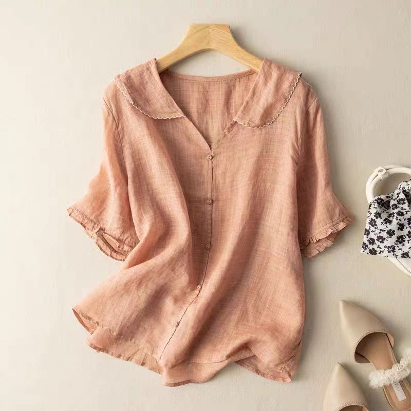 Katrin – Women Vintage with Button Detail Blouse - Image 2