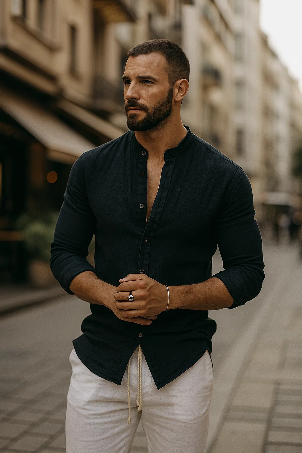 Philipp – 3/4 Sleeve Relaxed Fit Shirt - Image 9
