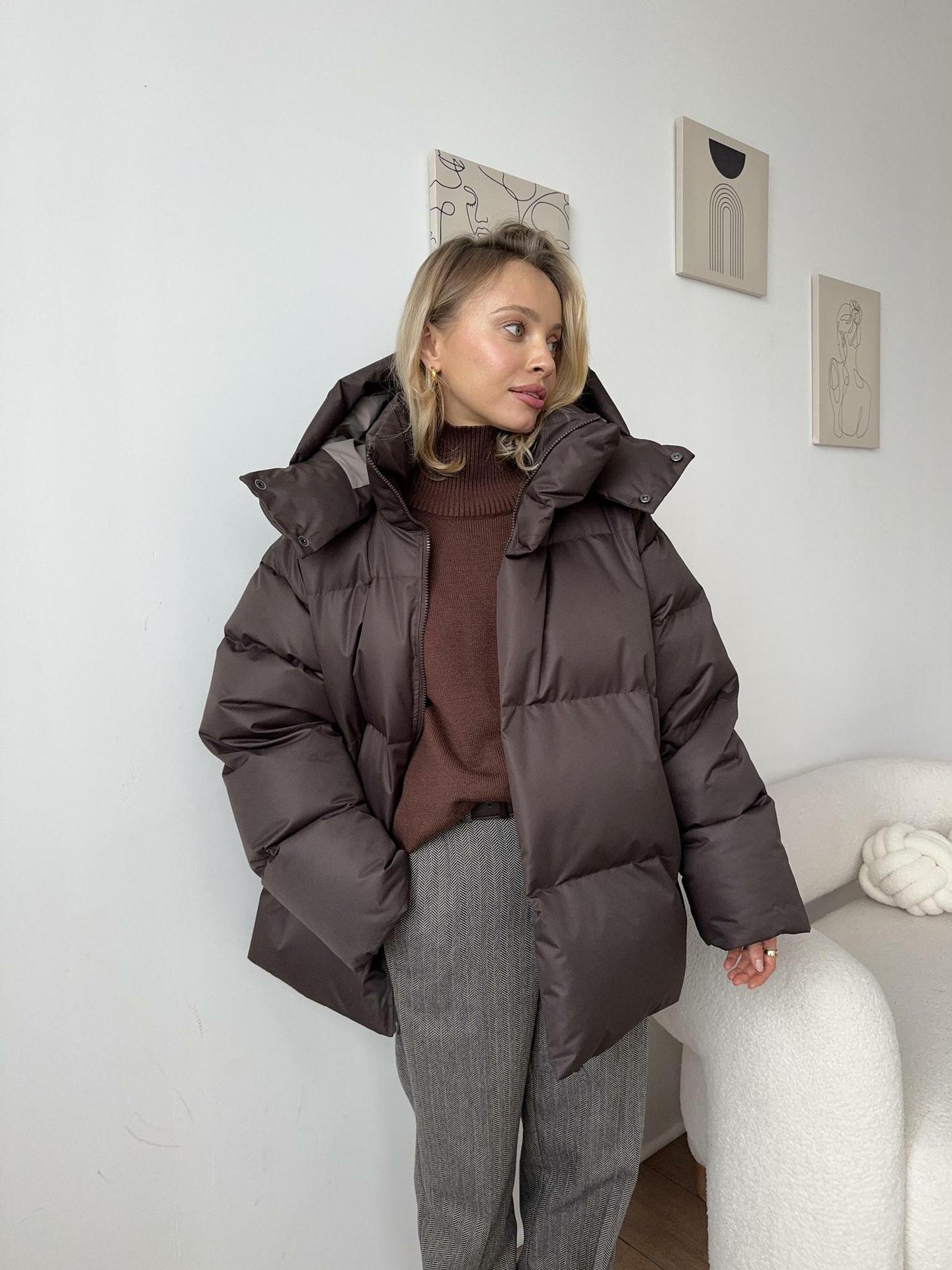 Puffer Jacket Women's Oversized Fit with Hood - Image 2