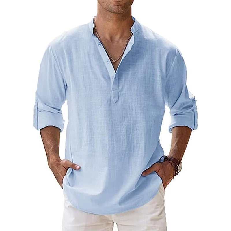 Walter – Short Button-Down Henley Shirt - Image 5