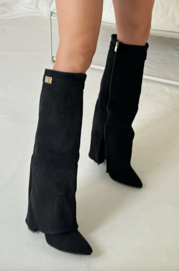 Women's Knee-High Boots with a Straight Shaft and Pointed Toe - J&B; - 7 - Elvaroza.com