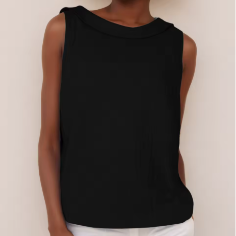 Sarah – Women’s Sleeveless Roll Collar Blouse - Image 6