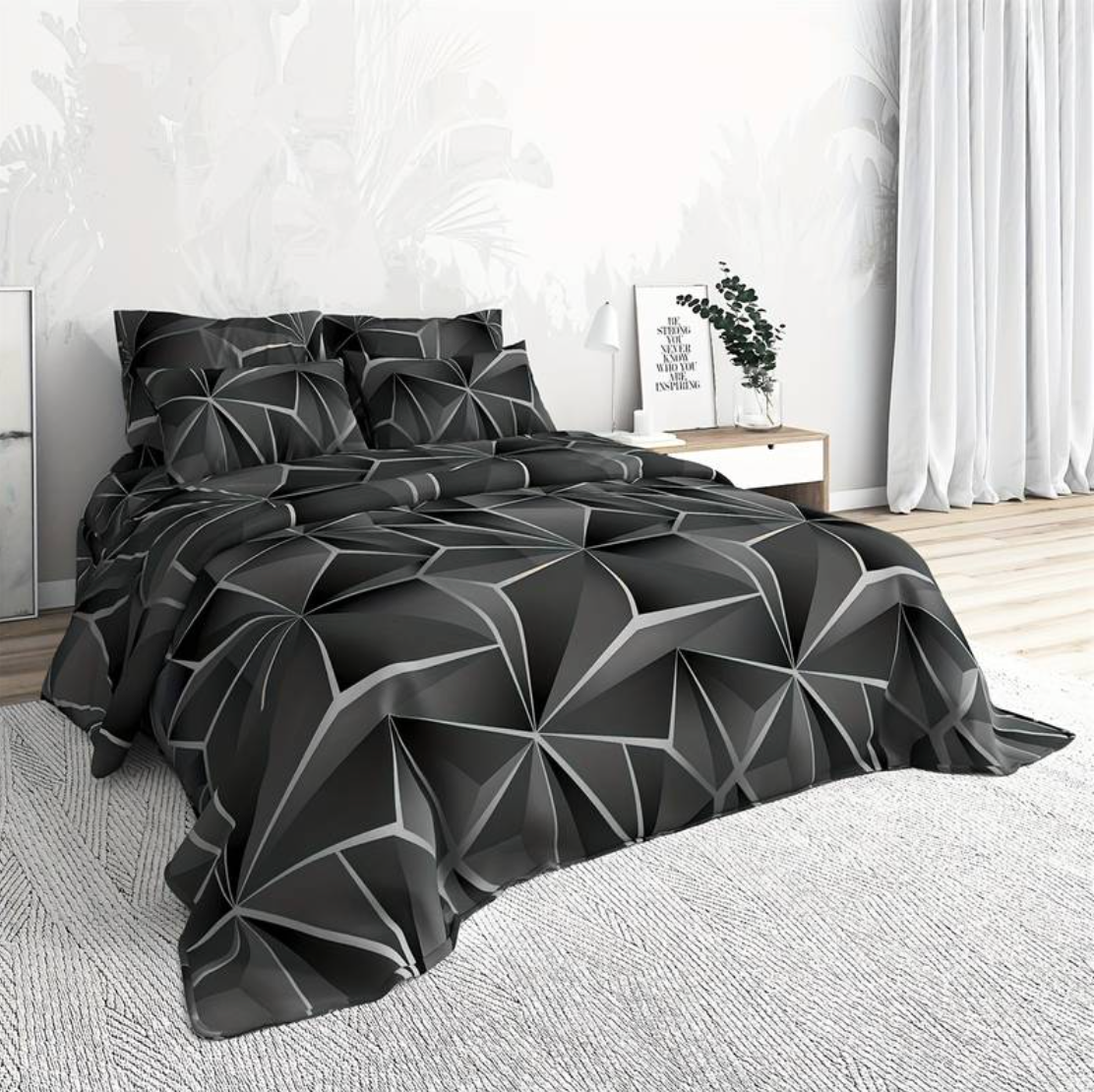 Geometric Elegance Bedding Set – Transform Your Bedroom Style - Image 1