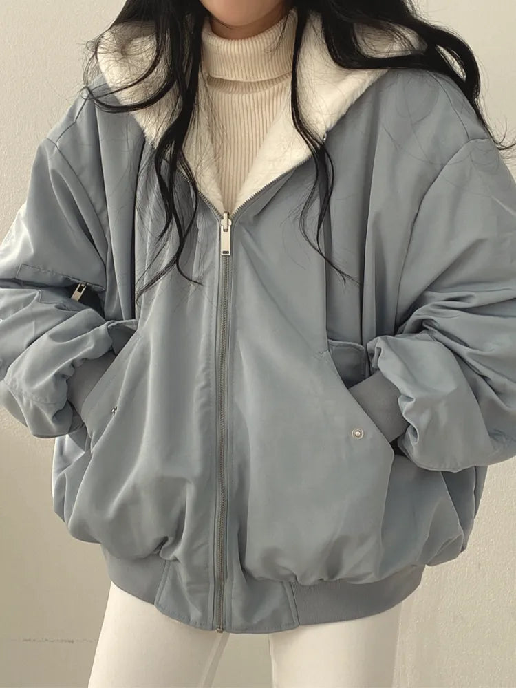Oversized Down Jacket for Women with Soft Faux Fur Lining - J&B; - 2 - Elvaroza.com