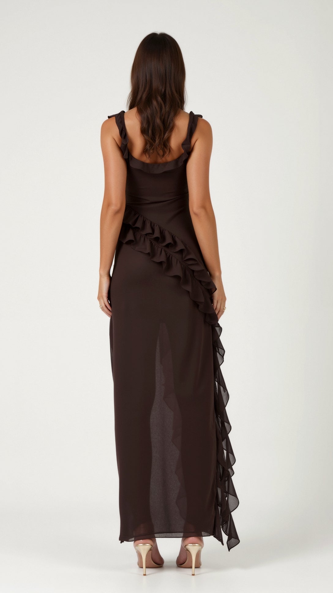 Maxi Dress Women with Ruffle Detail and Side Slit - Image 4