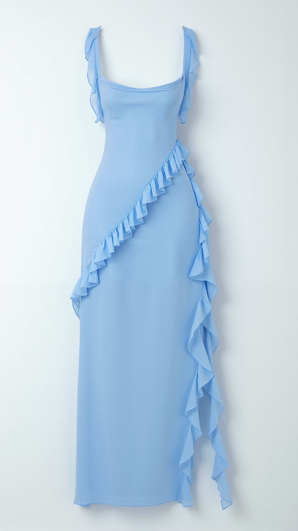 Maxi Dress Women with Ruffle Detail and Side Slit - Image 8