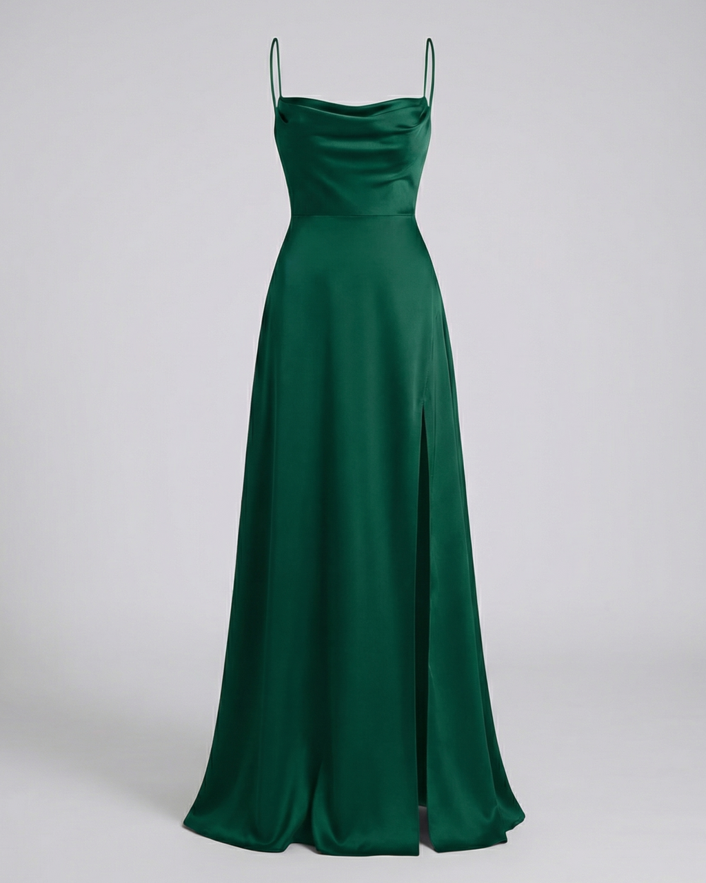 Evening Dress Women's Silky Look with Side Slit - Image 6