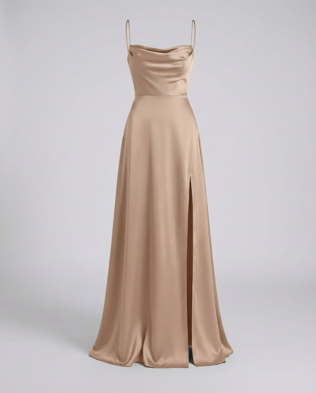 Evening Dress Women's Silky Look with Side Slit - Image 8