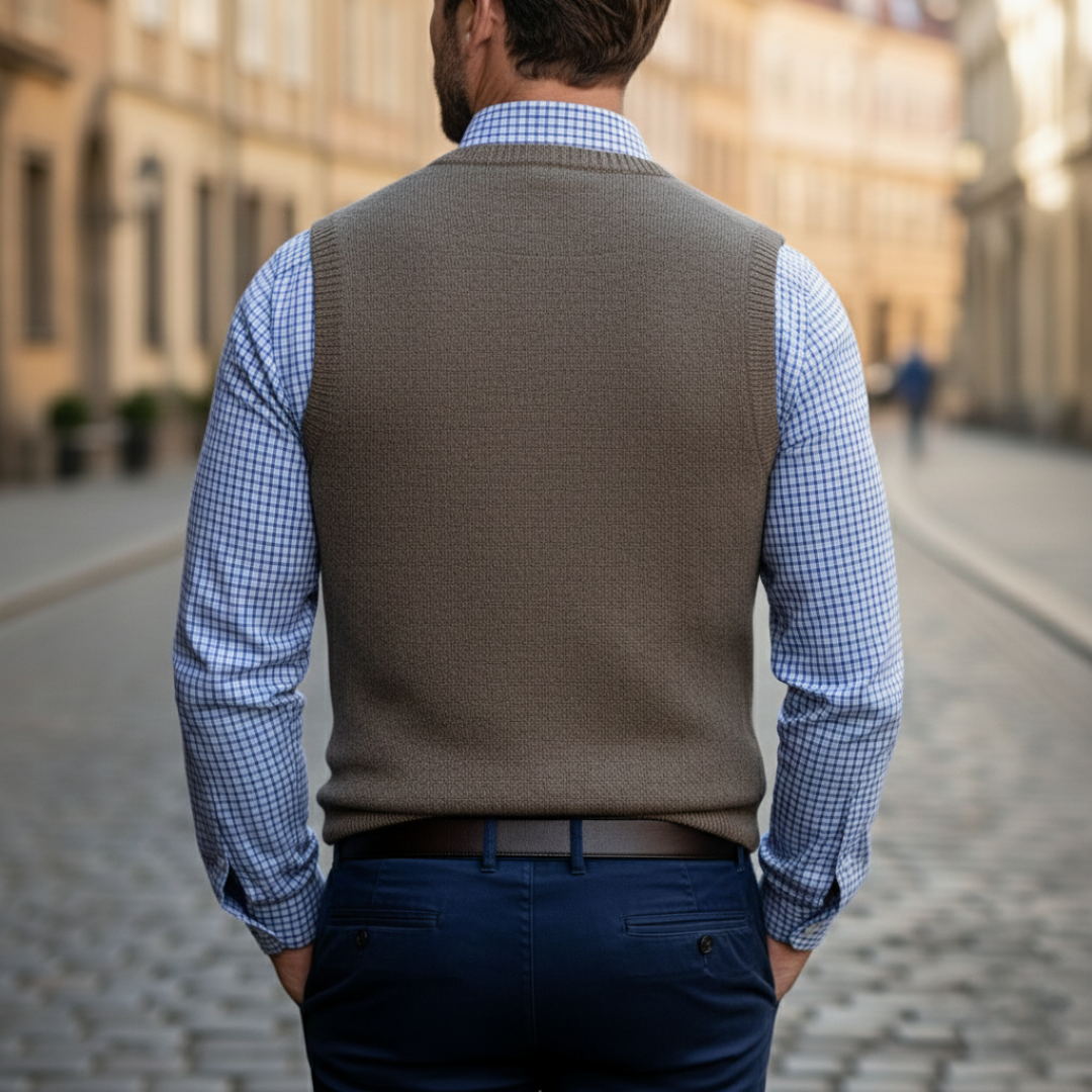 Walter – Stilvolle Strickweste mit Knöpfen für Herren - Image 6