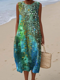 Summer Dress Women Colorful Print | Relaxed Fit with Pockets - Image 1